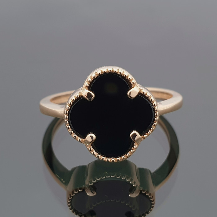 Auksinis žiedas "Juodas dobilas" (1450)