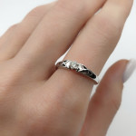 White gold ring with rhinestone accent  2