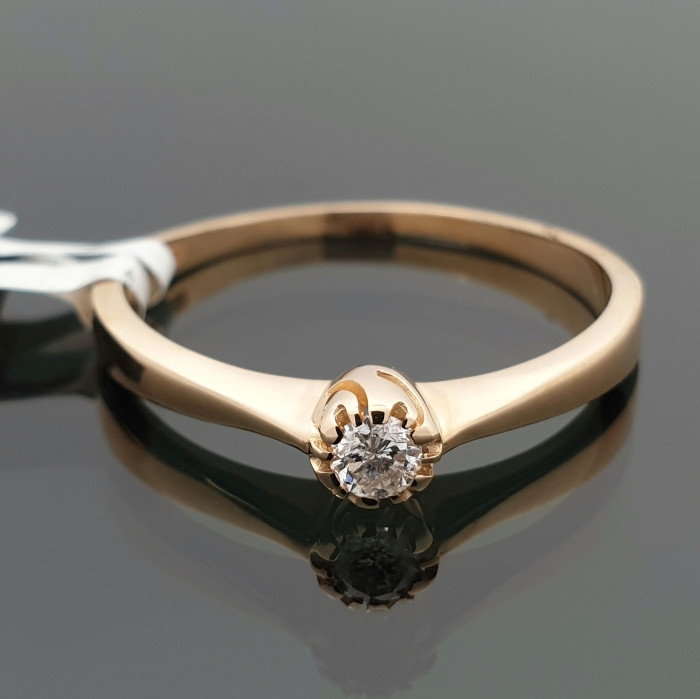 Klasikinis sužadėtuvių žiedas su deimantu (2086)