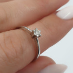 White Gold Engagement Ring with Diamond 