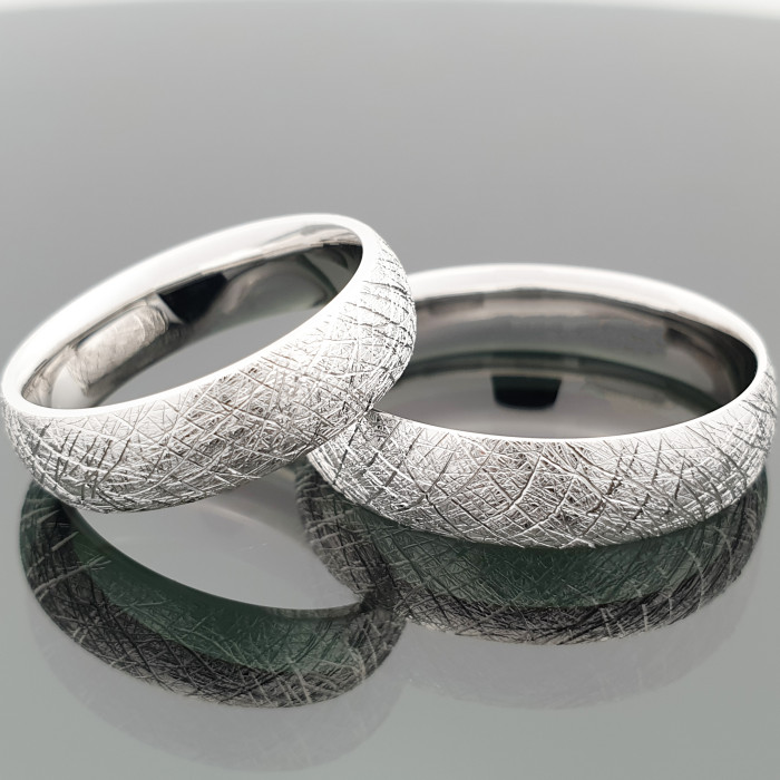 Balto aukso matiniai vestuviniai žiedai (vz157)