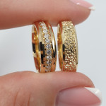 Yellow Gold Wedding Rings with Diamonds (vz179) 2