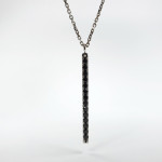 White Gold Chain with Black Diamond Pendant (338) 2