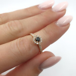 Gold Halo Ring with Black Diamond (2484) 2