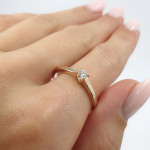 Rose Gold Engagement Ring with Diamond (2500) 2