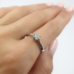 White Gold Classic Engagement Ring with Diamond (2508) 2