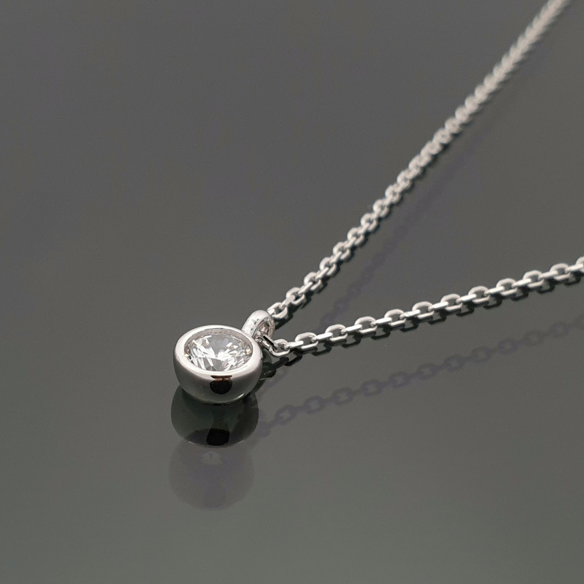 White gold chain with eyelet pendant (1330) 1