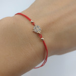 Red thread bracelet with clover (615) 2