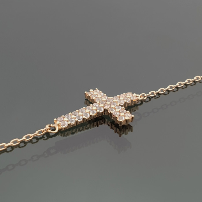 Gold bracelet with cross (626)