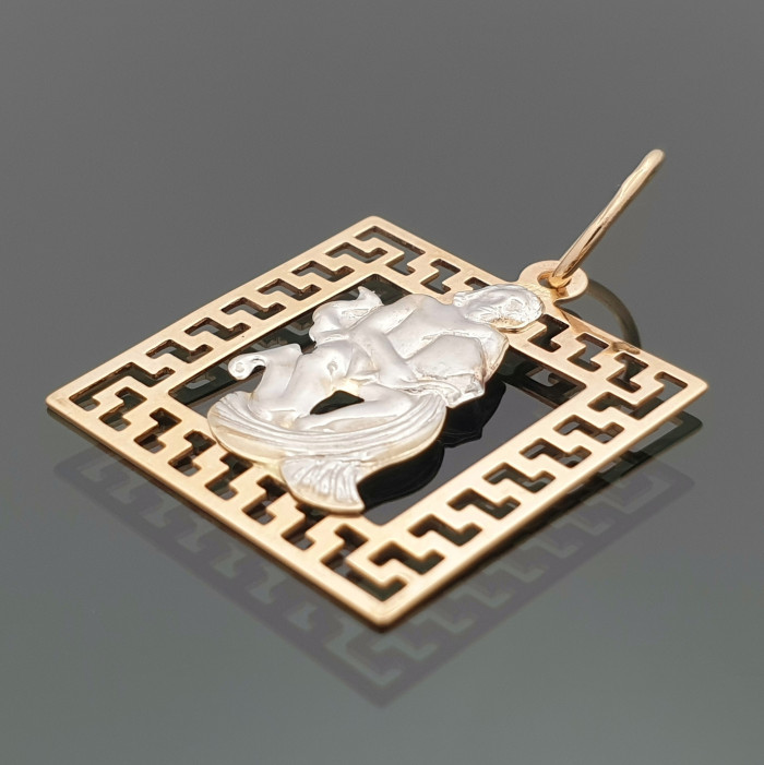 Gold pendant - zodiac sign Aquarius (933)