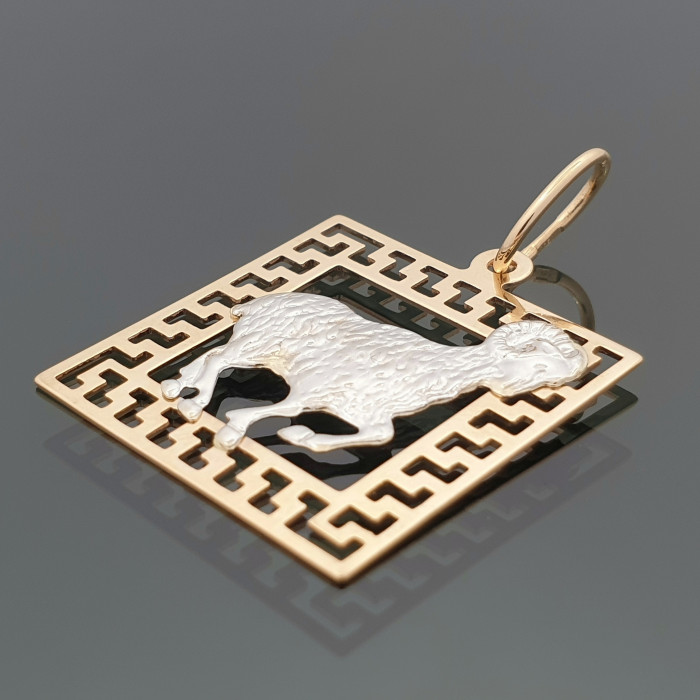 Gold pendant with zodiac sign Aries (937)