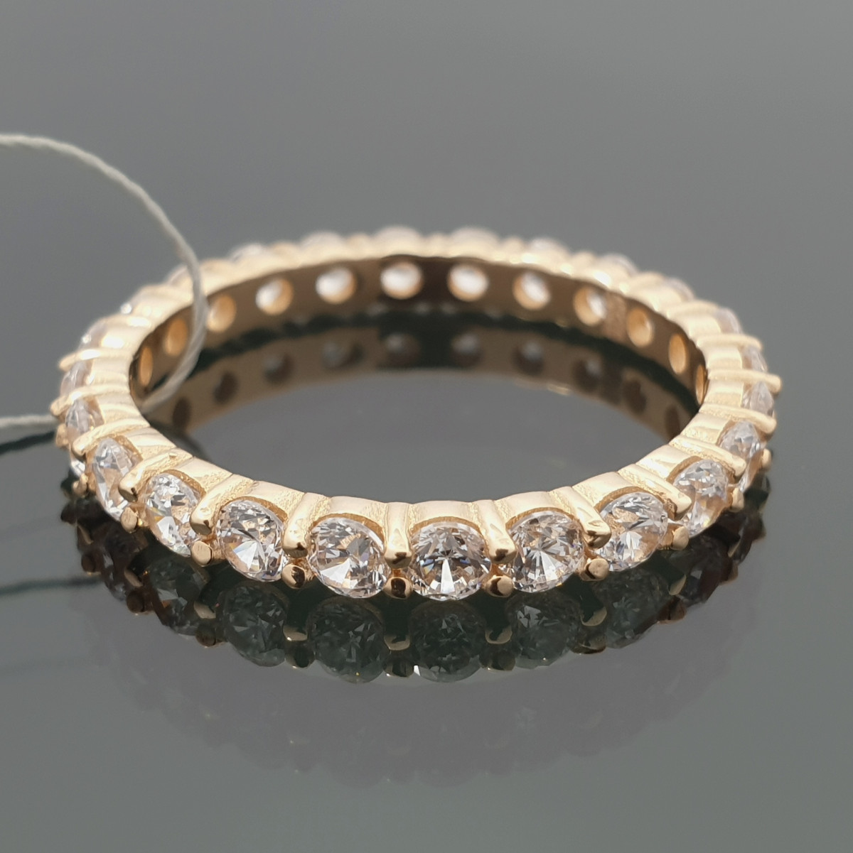 Gold ring with rhinestone mesh ribbon (1741) 1