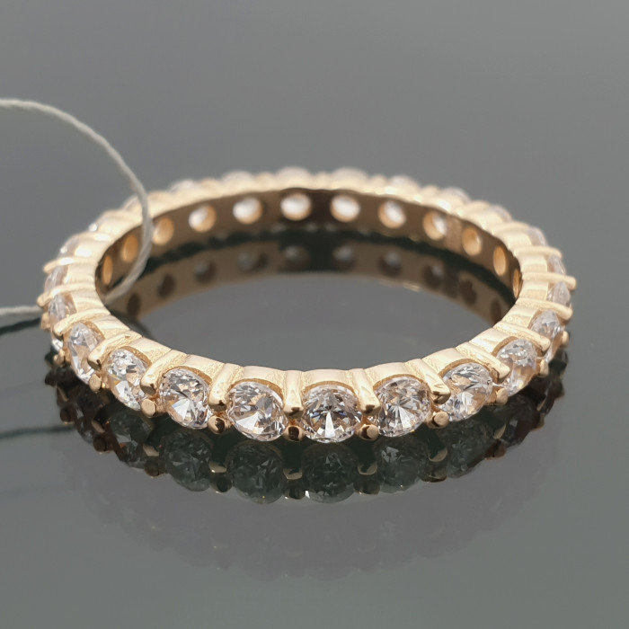 Gold ring with rhinestone mesh ribbon (1741)