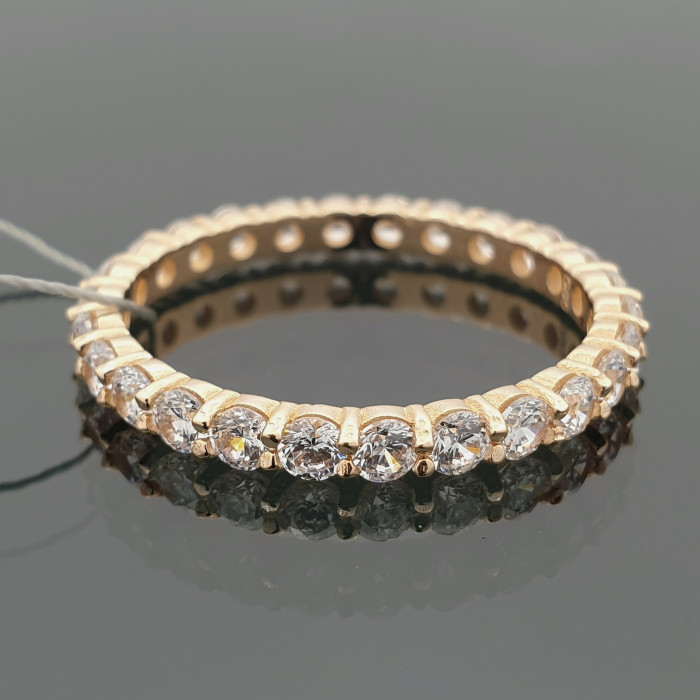 Ladies gold ring with mesh ribbon (1743)