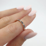 Gold ring with diamonds and blue sapphires (2526) 2