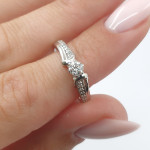 White Gold Engagement Ring with Diamonds (2532) 2