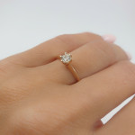 Rose Gold Classic Engagement Ring with Diamond (2539) 2