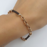 Leather bracelet with gold details (659) 2