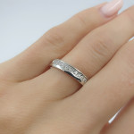 White Gold Classic Ring with Diamond Stripe (2556) 2