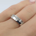 White Gold Classic Ring with Diamond Stripe (2557) 2