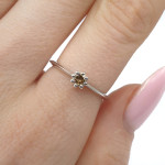 Baltā zelta gredzens ar konjaka krāsas dimantu "Brūns" (3006), Sieviešu gredzeni - Pielāgotas rotājumlietas