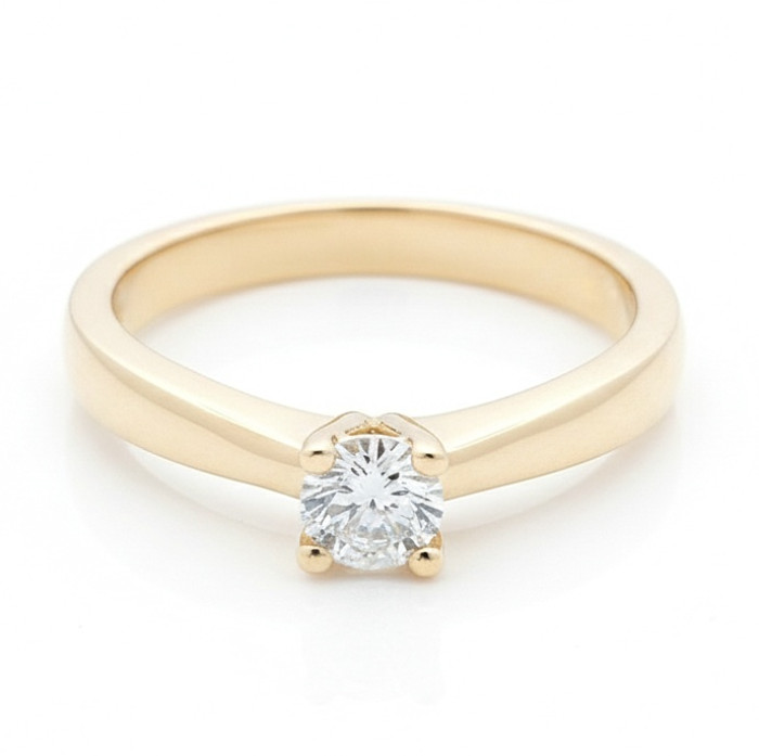 Dzeltenā zelta gredzens ar dimantu (3066)