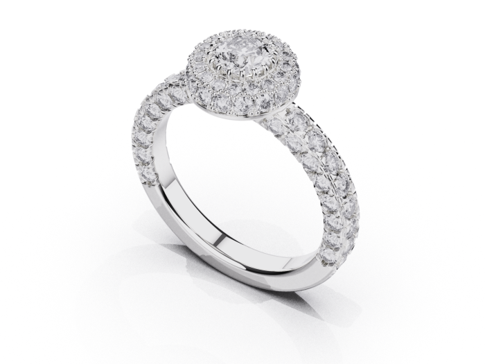 Luxury Halo Engagement Ring with Diamonds (2305)