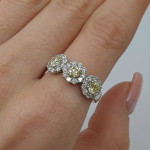 Luxury Triple Halo Ring with Diamonds (2633) 2