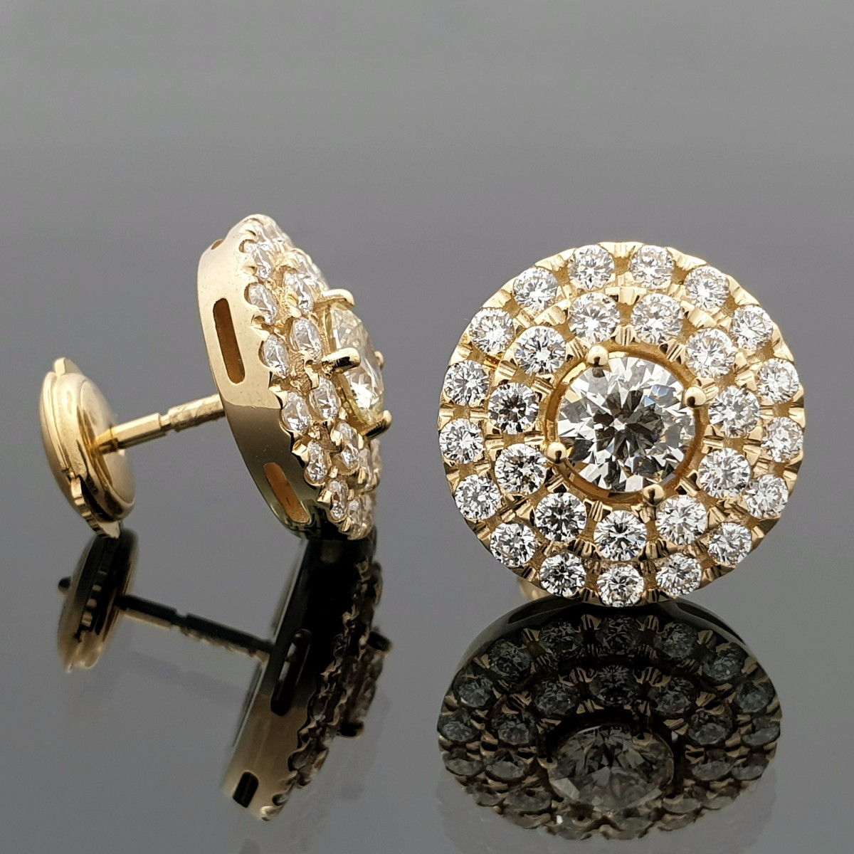 Luxury Halo Earrings with Diamonds (493) 1