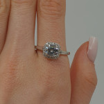 White gold engagement ring with rhinestone eyes (1856) 2