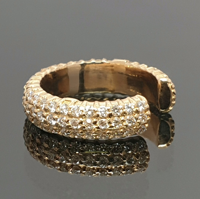 Auksinis Cuff auskaras su deimantais (506)