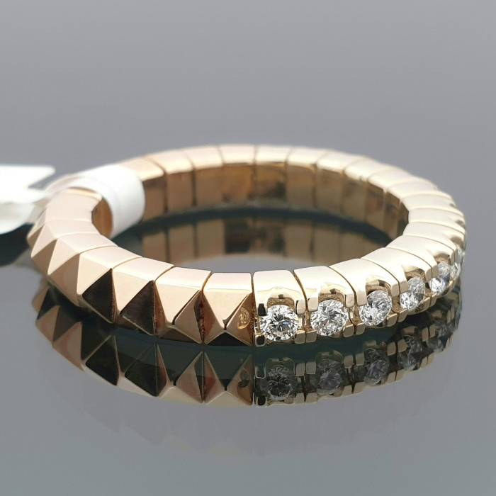 Elastic ring with a row of diamonds (2710)