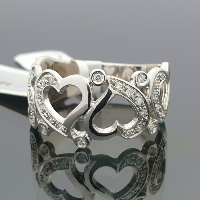 Exclusive ring with hearts and diamonds (2726)