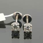 White gold earrings with Lab Grown diamonds and screw-on clasps (2) 3
