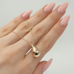 Gold chain with drop-shaped pendant (1529) 2