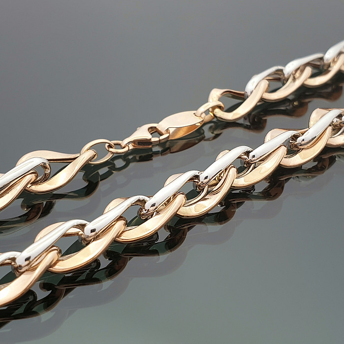 Large gold chain with white gold details (1593)