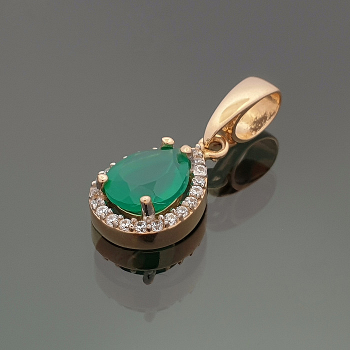 Drop-shaped pendant with green eye (1007)