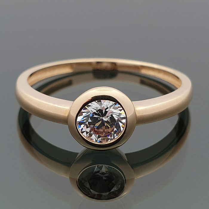 Gold engagement ring with zirconia eye (1929)