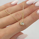 Gold chain with diamond pendant (407) 2