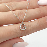 White gold chain with diamond letter "G" (408) 2