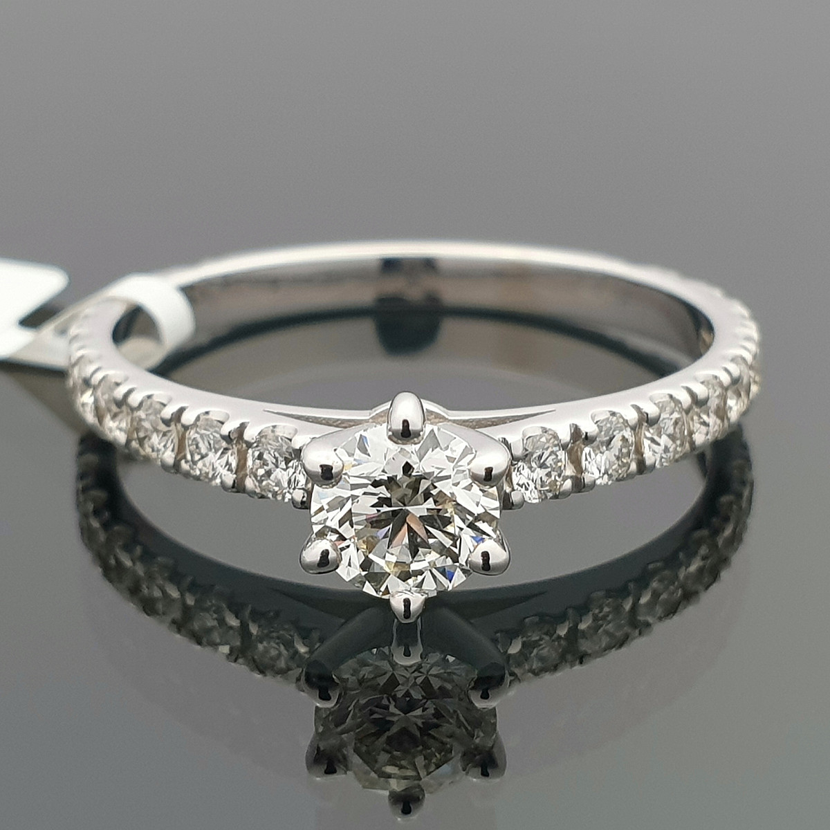 White gold engagement ring with diamonds (2813) 1