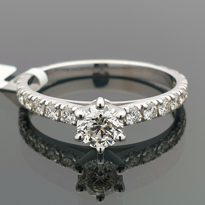 White gold engagement ring with diamonds (2813)
