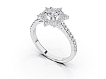 Exclusive white gold ring with diamonds (2814) 3