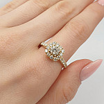 Yellow Gold Halo Engagement Ring with Diamonds (2815) 2
