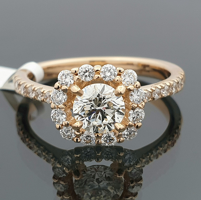 Rose Gold Halo Engagement Ring with Diamonds (2816)