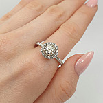 White Gold Halo Engagement Ring with Diamonds (2817) 2