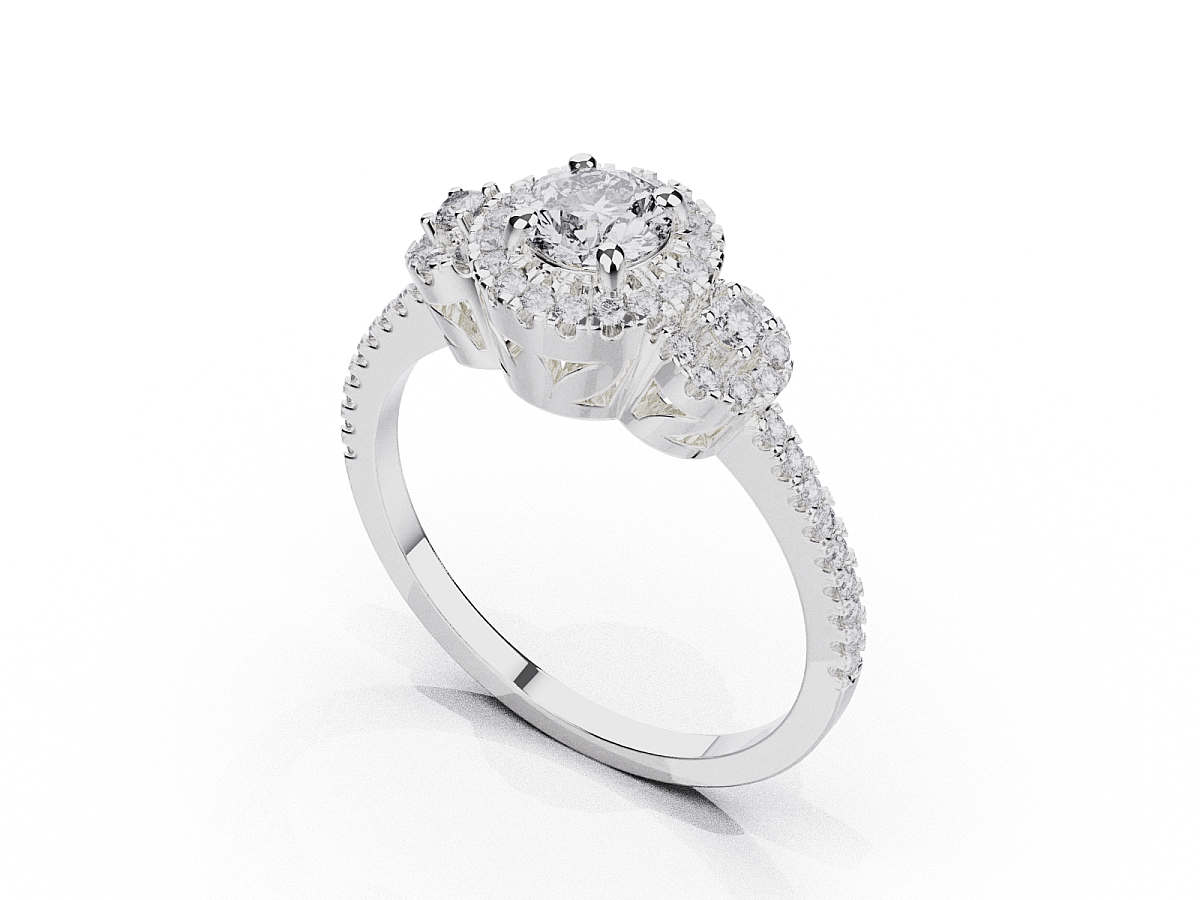 Luxurious engagement ring with diamonds (2818) 2