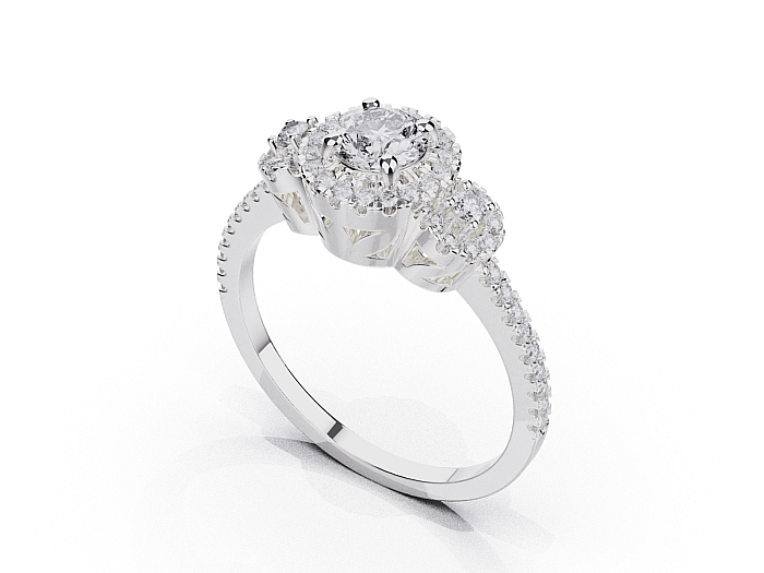 Luxurious engagement ring with diamonds (2818)