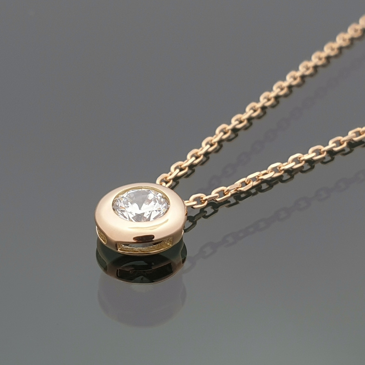 Rose gold chain with eye pendant (1601) 1
