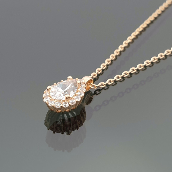 Gold chain with drop-shaped pendant (1602)